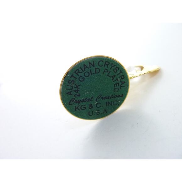 Vintage 24Kt Plated Cat with Austrian Crystals Light Catcher - Picture 5 of 5